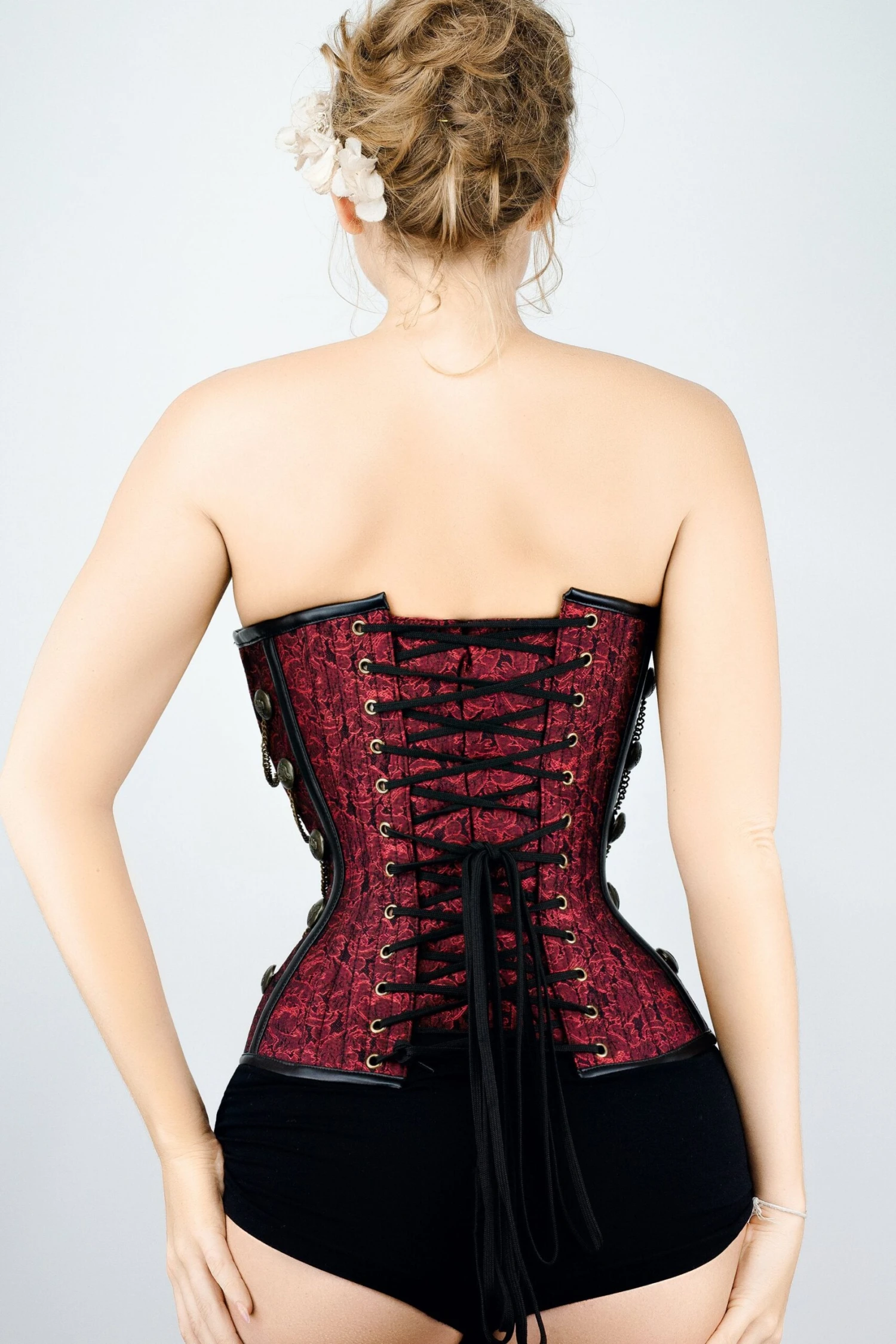 Red Steampunk Corset With Chains 2 Red Steampunk Corset With Chains - Image 2