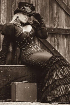 Black Steampunk Corset With Chains -Corset Story ND 301 website 1