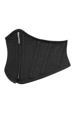 Iris Black Cotton Waspie Belt With Zip Front -Corset Story SC 0023