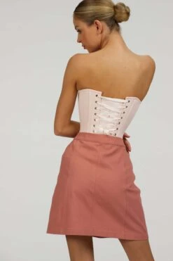 Dahlia Prairie Pink Cotton Overbust Corset With Zip Front -Corset Story SC 007 website 13