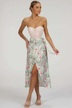 Dahlia Prairie Pink Cotton Overbust Corset With Zip Front -Corset Story SC 007 website 2