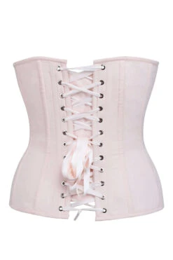 Dahlia Prairie Pink Cotton Overbust Corset With Zip Front -Corset Story SC 0072