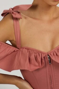 Dahlia Shoulder Strap Dusk Rose Cotton 10 Dahlia Shoulder Strap Dusk Rose Cotton -Corset Story SC 019 website 3