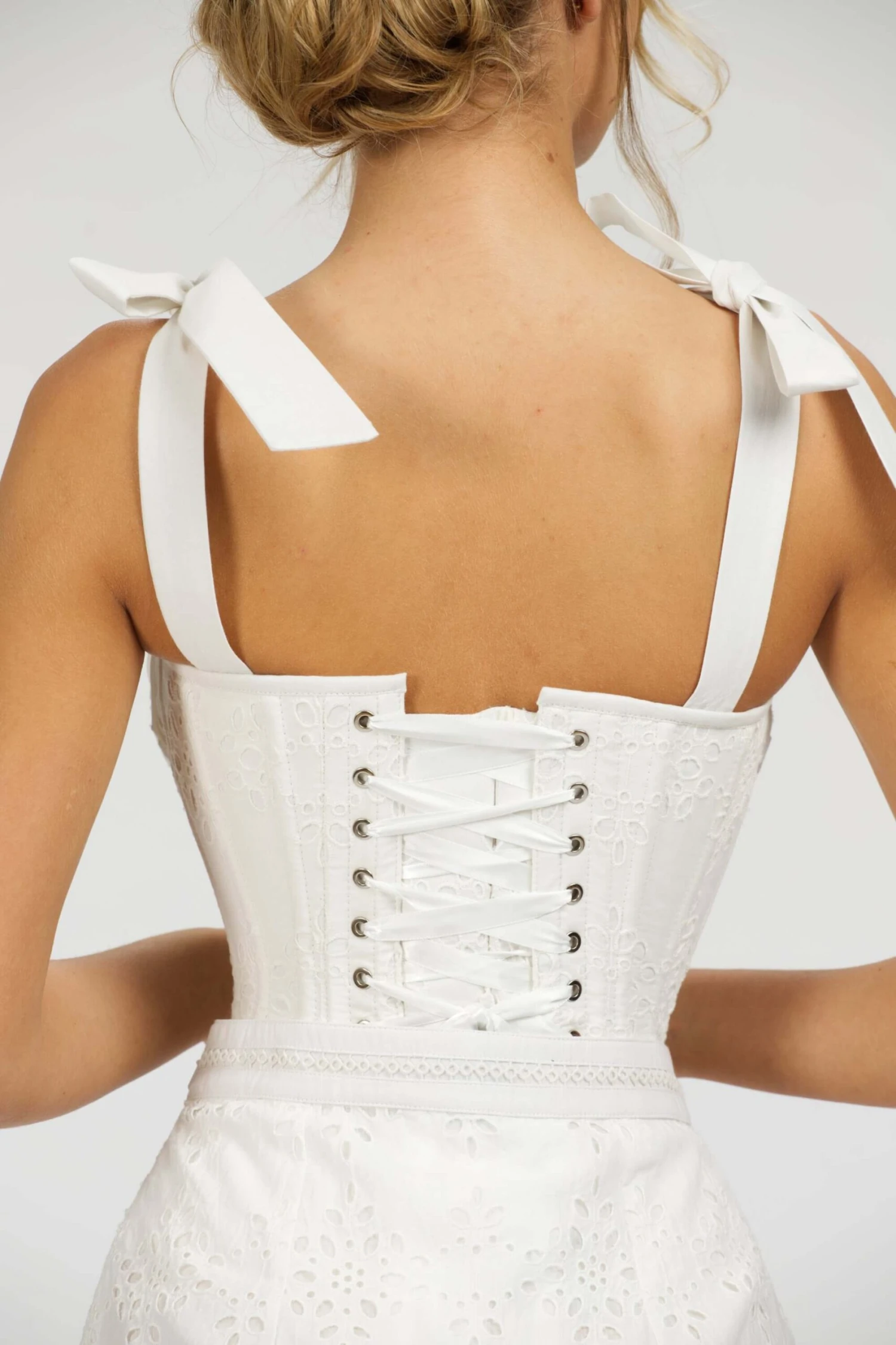 Daphne White Broderie Anglaise Cotton Corset Top 12 Daphne White Broderie Anglaise Cotton Corset Top - Image 12