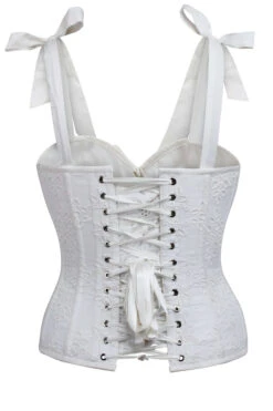 Daphne White Broderie Anglaise Cotton Corset Top 21 Daphne White Broderie Anglaise Cotton Corset Top -Corset Story SC 0282