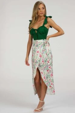 Daphne Heritage Green Cotton Corset Top With Straps -Corset Story SC 029 website 2