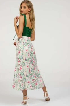 Daphne Heritage Green Cotton Corset Top With Straps -Corset Story SC 029 website 3