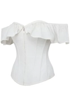 Marigold White Cotton Corset Top With Frill Sleeves -Corset Story SC 0353
