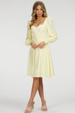Sunflower Lemon Sorbet Corset Dress With Long Sleeves -Corset Story SC 057 website 2