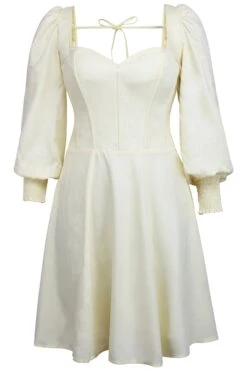 Sunflower Lemon Sorbet Corset Dress With Long Sleeves -Corset Story SC 0571