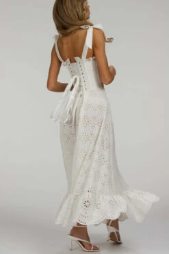 Camelia White Broderie Anglaise Cotton Corset Maxi Dress 14 Camelia White Broderie Anglaise Cotton Corset Maxi Dress -Corset Story SC 064 website 1