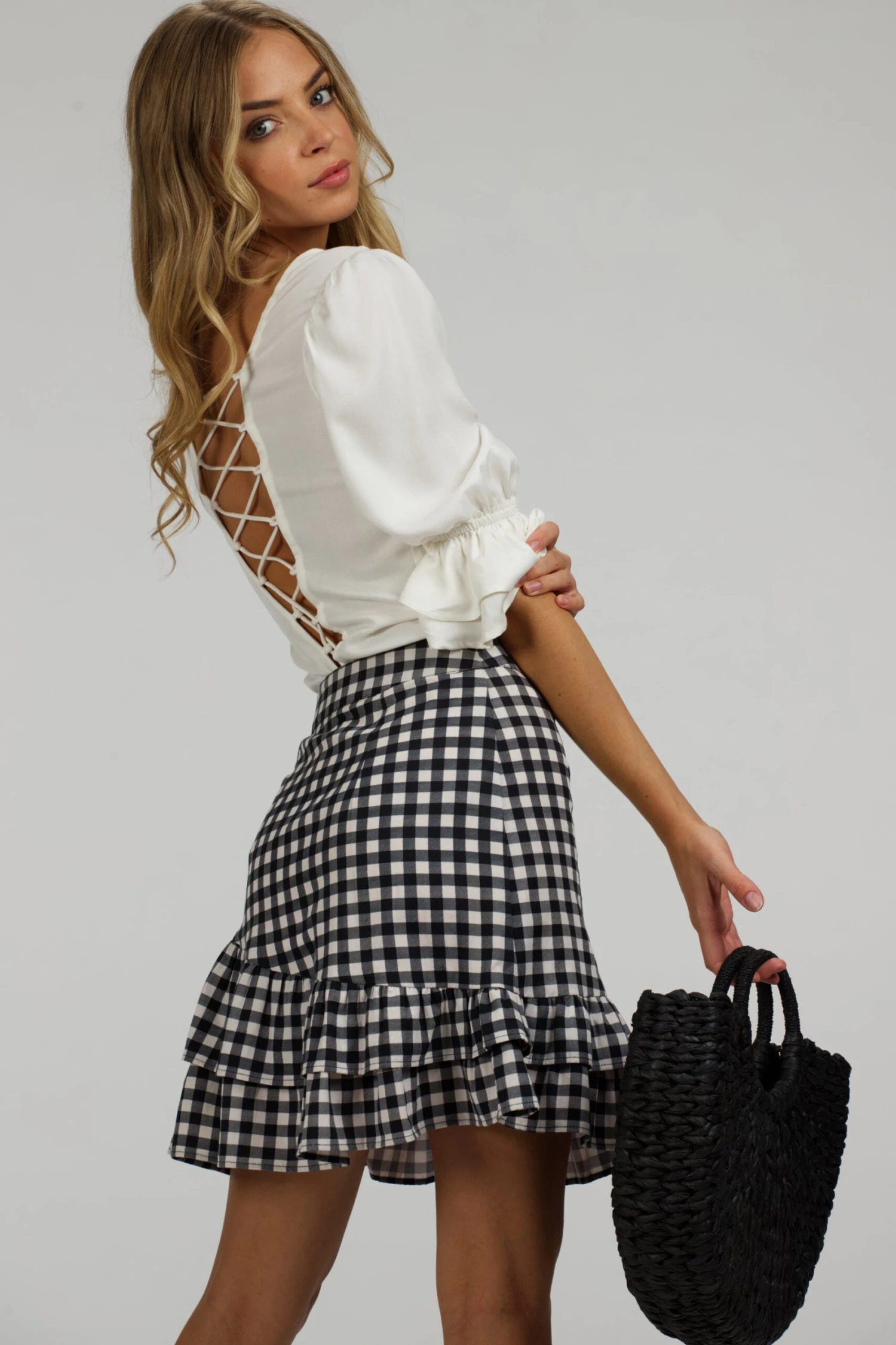 Liana White Viscose Corset-Inspired Backless Top 7 Liana White Viscose Corset-Inspired Backless Top - Image 7