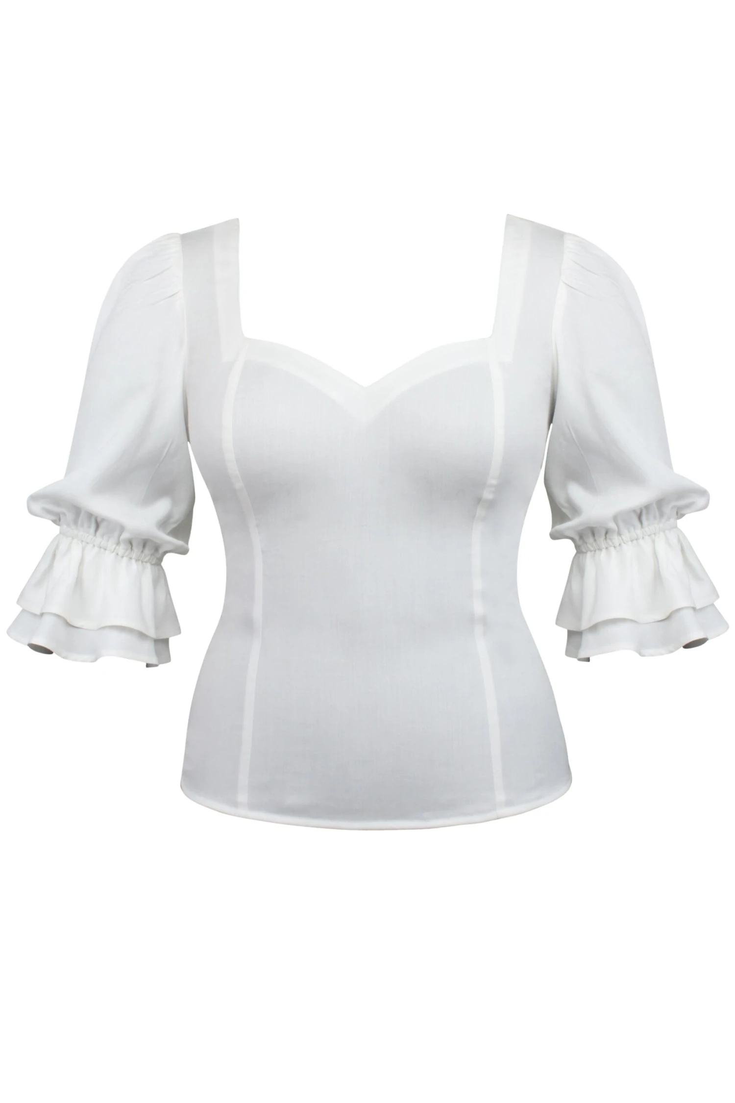 Liana White Viscose Corset-Inspired Backless Top 12 Liana White Viscose Corset-Inspired Backless Top - Image 12