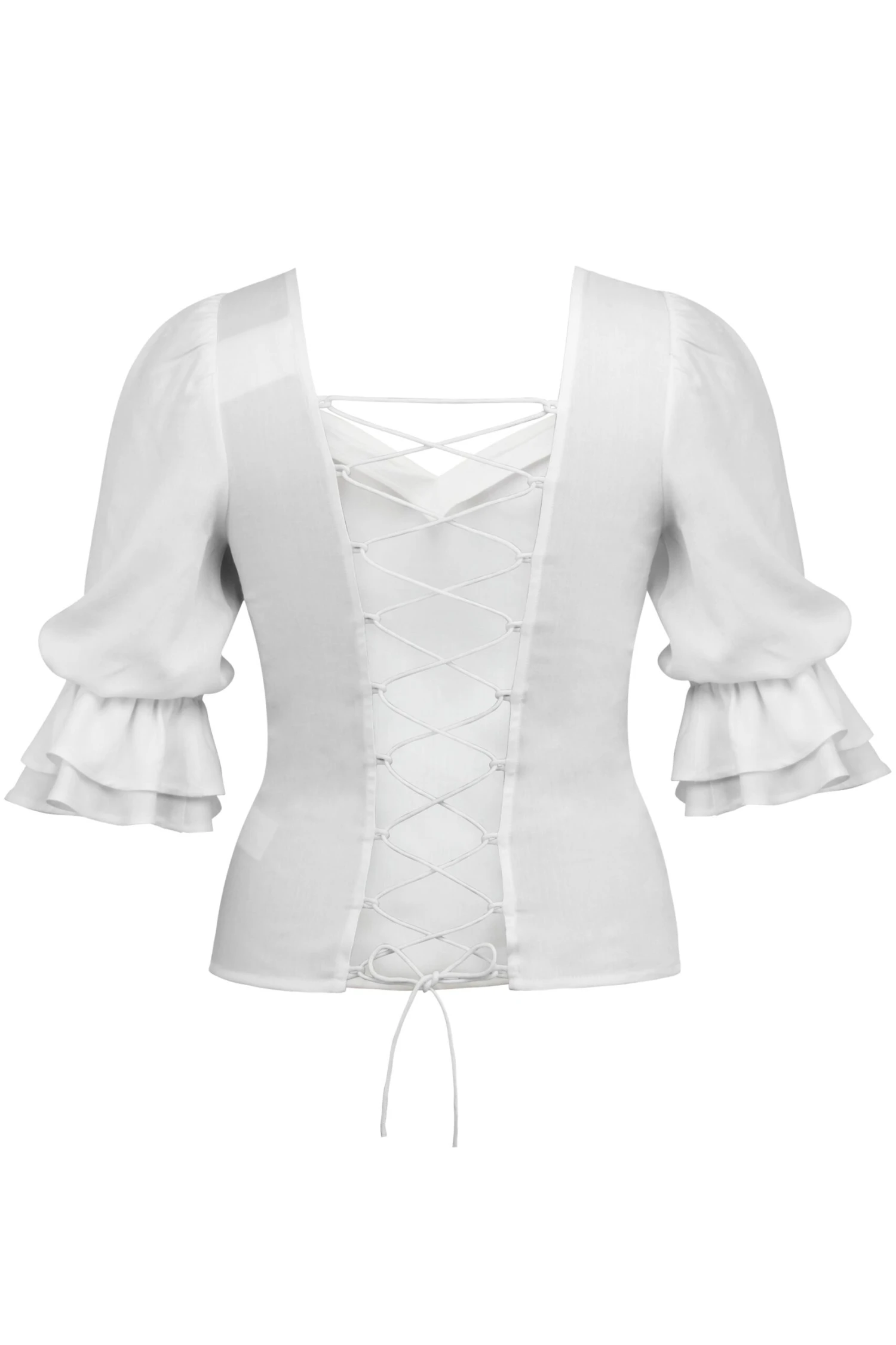 Liana White Viscose Corset-Inspired Backless Top 13 Liana White Viscose Corset-Inspired Backless Top - Image 13