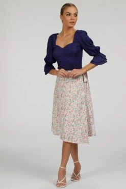 Liana Summer Navy Viscose Corset-Inspired Backless Top -Corset Story SC 079 website 11