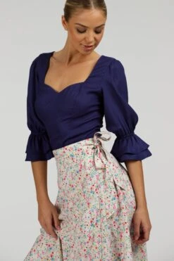 Liana Summer Navy Viscose Corset-Inspired Backless Top -Corset Story SC 079 website 13