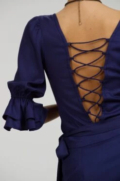 Liana Summer Navy Viscose Corset-Inspired Backless Top -Corset Story SC 079 website 4