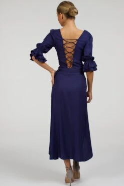 Liana Summer Navy Viscose Corset-Inspired Backless Top -Corset Story SC 079 website 6