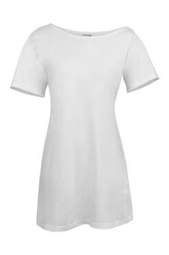 Ione White Jersey Asymmetrical T-Shirt Dress