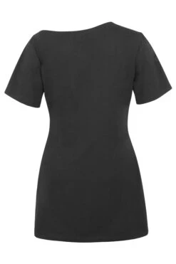 Ione Black Jersey Asymmetrical T-Shirt Dress -Corset Story SC 082 back