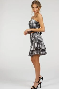 Sammy Black Gingham Cotton Skirt With Asymmetric Frill -Corset Story SC 084 website 13