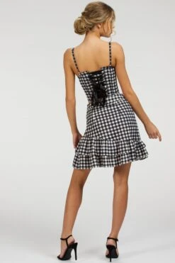 Sammy Black Gingham Cotton Skirt With Asymmetric Frill -Corset Story SC 084 website 15