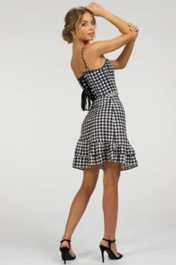 Sammy Black Gingham Cotton Skirt With Asymmetric Frill -Corset Story SC 084 website 17