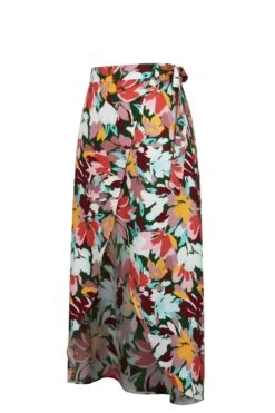 Rosa Floral Explosion Viscose Midi Wrap Skirt -Corset Story SC 0863