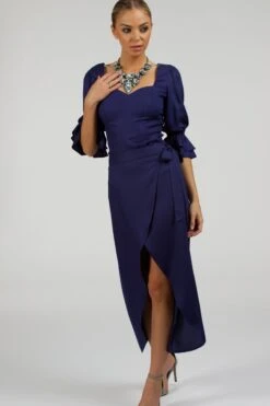 Rosa Summer Navy Viscose Midi Wrap Skirt 15 Rosa Summer Navy Viscose Midi Wrap Skirt -Corset Story SC 088 website 16