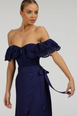 Rosa Summer Navy Viscose Midi Wrap Skirt 21 Rosa Summer Navy Viscose Midi Wrap Skirt -Corset Story SC 088 website 6
