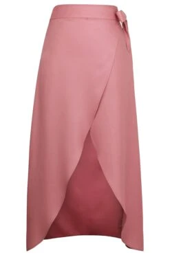 Rosa Dusk Rose Viscose Midi Wrap Skirt