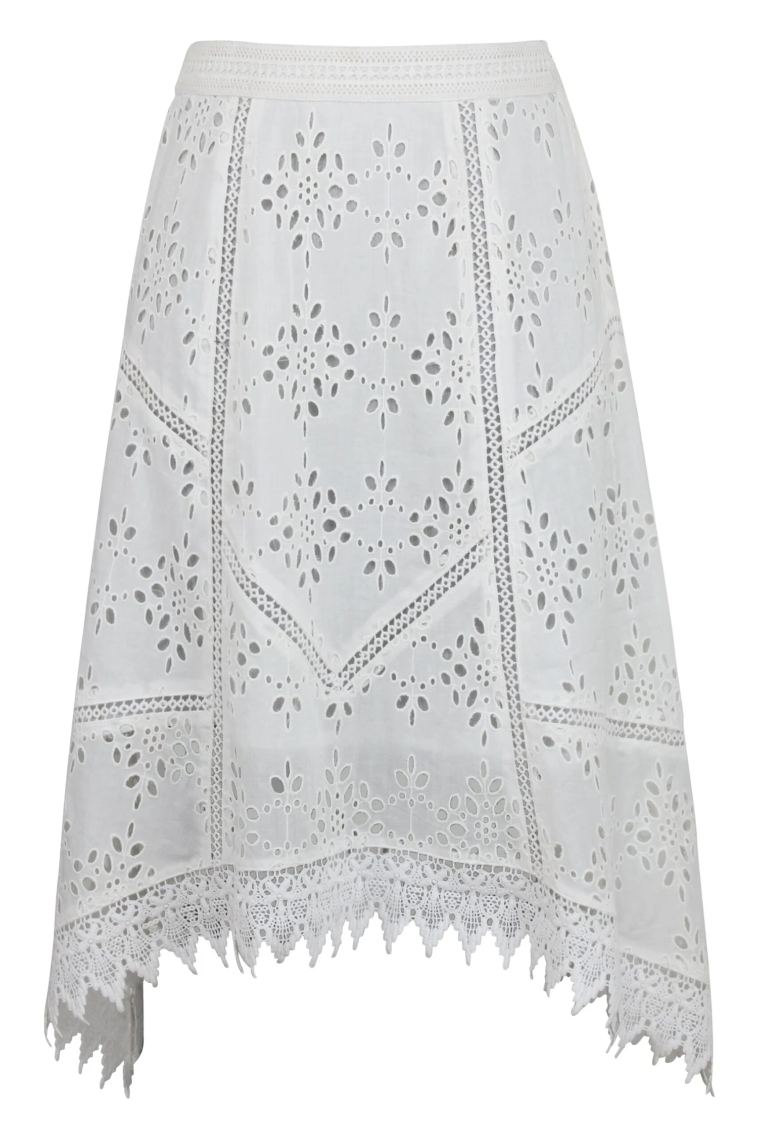 Jasmine White Broderie Anglaise Cotton Handkerchief Skirt 1 Jasmine White Broderie Anglaise Cotton Handkerchief Skirt