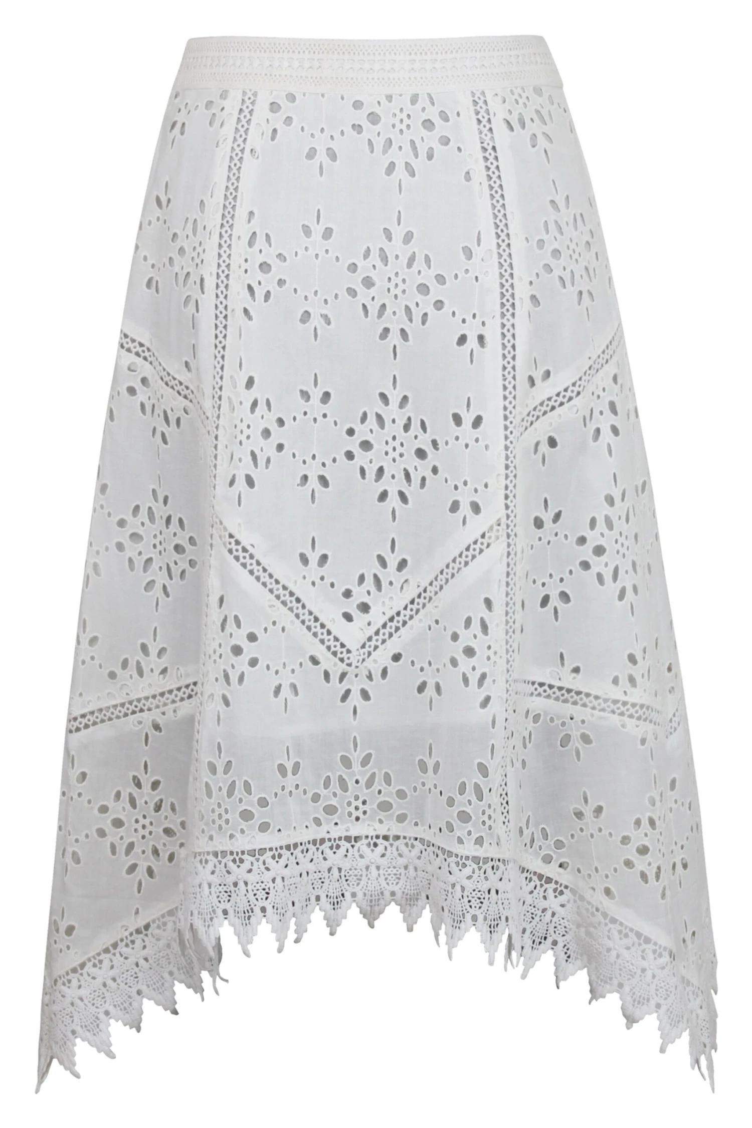 Jasmine White Broderie Anglaise Cotton Handkerchief Skirt 2 Jasmine White Broderie Anglaise Cotton Handkerchief Skirt - Image 2
