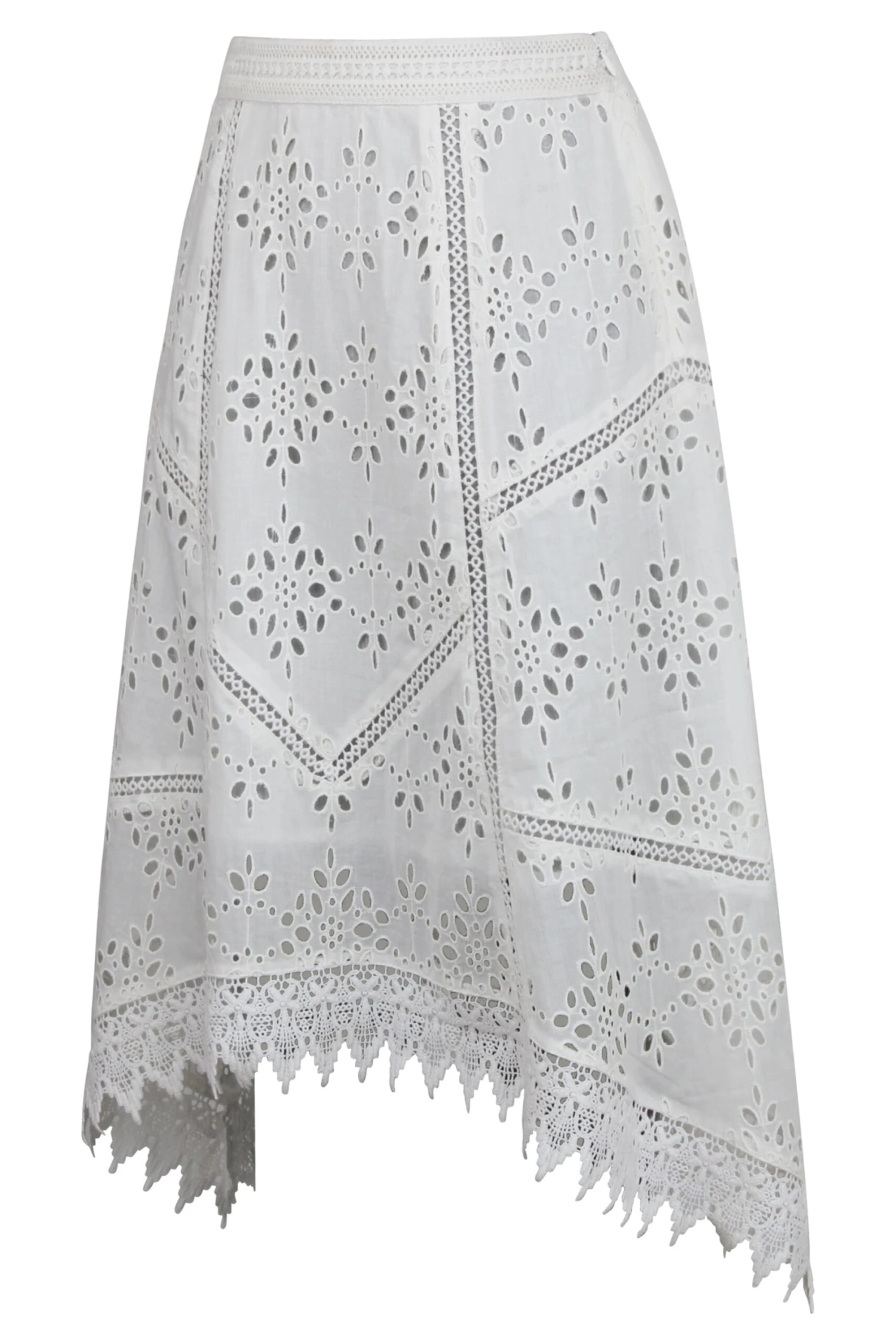 Jasmine White Broderie Anglaise Cotton Handkerchief Skirt 3 Jasmine White Broderie Anglaise Cotton Handkerchief Skirt - Image 3