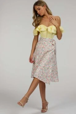 Agapanthus Ditsy Viscose Asymmetric Wrap Skirt -Corset Story SC 092 website 13