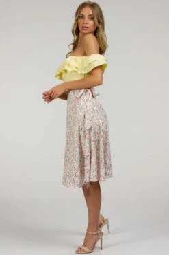 Agapanthus Ditsy Viscose Asymmetric Wrap Skirt -Corset Story SC 092 website 15