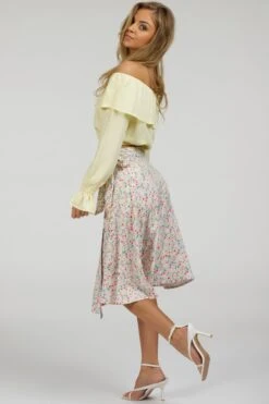 Rosalie Lemon Sorbet Viscose Cropped Bardot Neckline Top -Corset Story SC 092 website 18