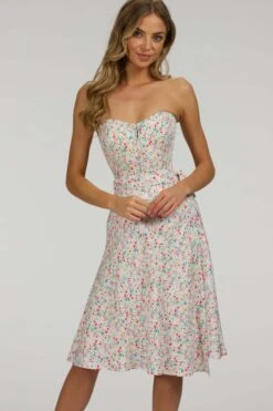 Agapanthus Ditsy Viscose Asymmetric Wrap Skirt -Corset Story SC 092 website 7