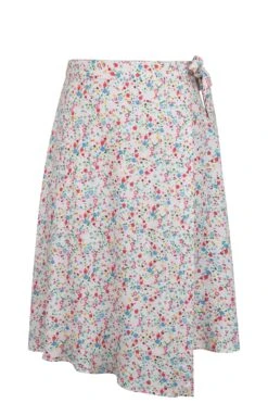 Agapanthus Ditsy Viscose Asymmetric Wrap Skirt -Corset Story SC 0921