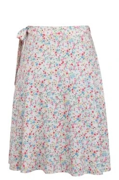 Agapanthus Ditsy Viscose Asymmetric Wrap Skirt -Corset Story SC 0922