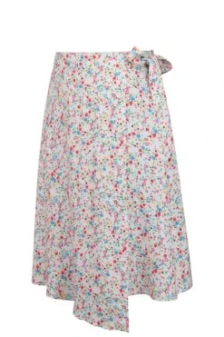 Agapanthus Ditsy Viscose Asymmetric Wrap Skirt -Corset Story SC 0923