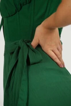 Agapanthus Heritage Green Rayon Asymmetric Wrap Skirt -Corset Story SC 093 website 6