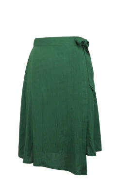 Agapanthus Heritage Green Rayon Asymmetric Wrap Skirt -Corset Story SC 0931