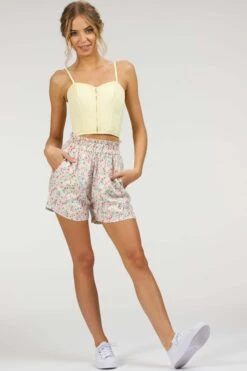 Calla Ditsy Viscose Elasticated Paperbag Shorts -Corset Story SC 101 website 17
