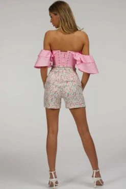 Calla Ditsy Viscose Elasticated Paperbag Shorts -Corset Story SC 101 website 4