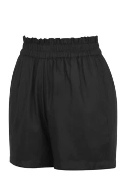 Calla Black Viscose Elasticated Paperbag Shorts -Corset Story SC 1033