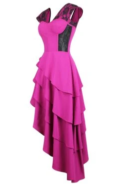 Magenta Mesh & Lace Corseted Dress -Corset Story SDS001 1 40d57045 a7ff 4052 819d 48dfc2588731