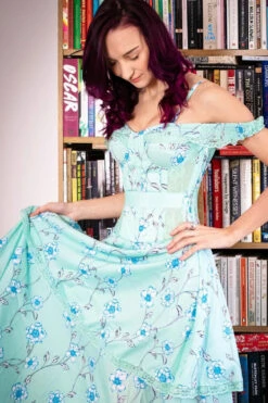 Mesh Panel Sleeved Corset Dress -Corset Story SDS010 Customerpic June2021 2