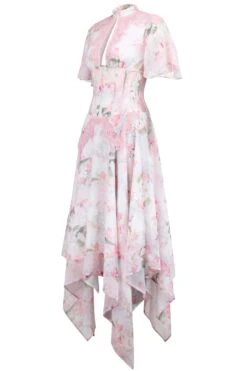 Floral Pink Full Steel Boned Corset Dress -Corset Story SDS011 2