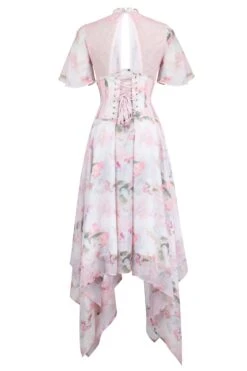 Floral Pink Full Steel Boned Corset Dress -Corset Story SDS011 3